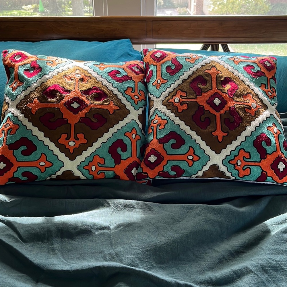 2 Krewel Work Pillowcases no inserts